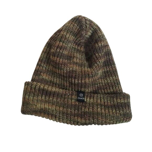 Chaos Green Brown Earth Tones Knit Beanie - Picture 1 of 4